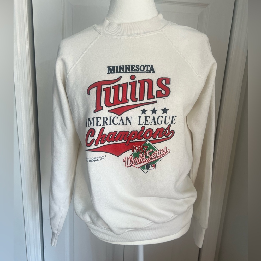 Minnesota Twins 1987 AL Champions Crewneck Sweatshirt Small World Series Vtg MLB